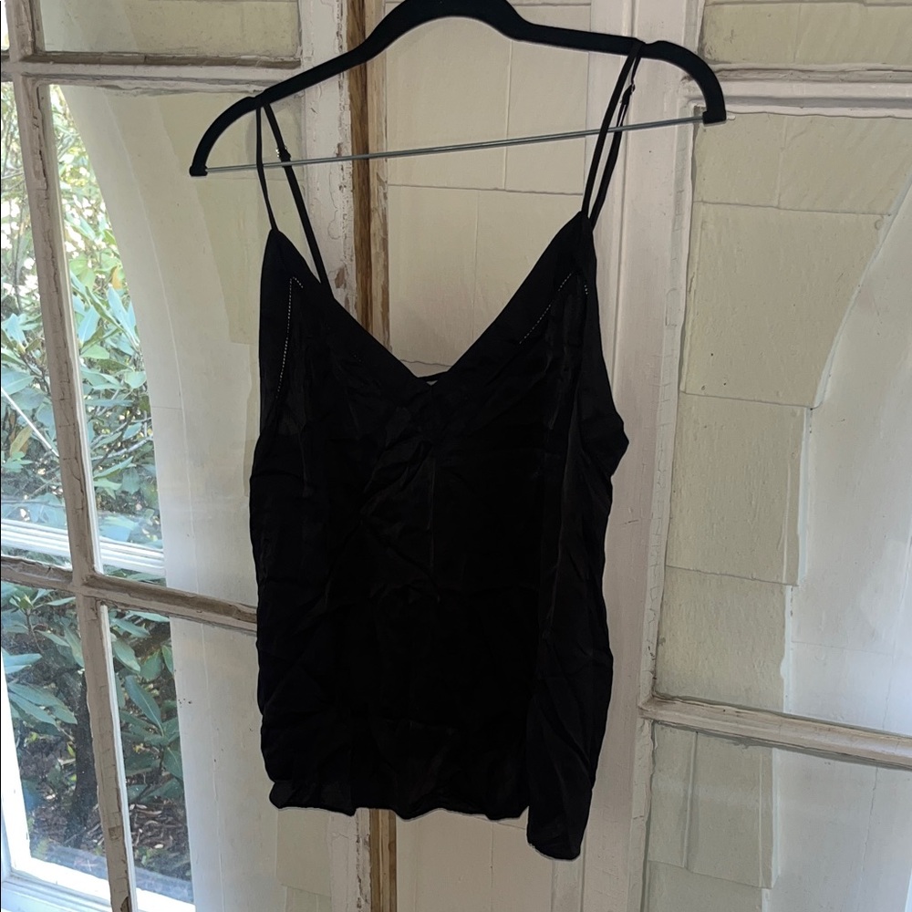 Aritzia Wilfred Black Satin Camisole Top